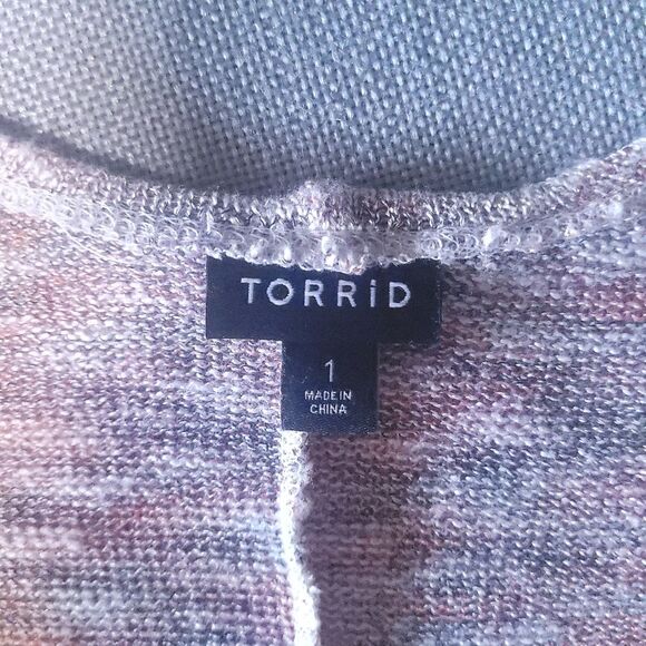 Torrid Space Dye Hacci Dolman Cardigan Kimono Plus Size 1 1X 14 16 - Picture 6 of 13